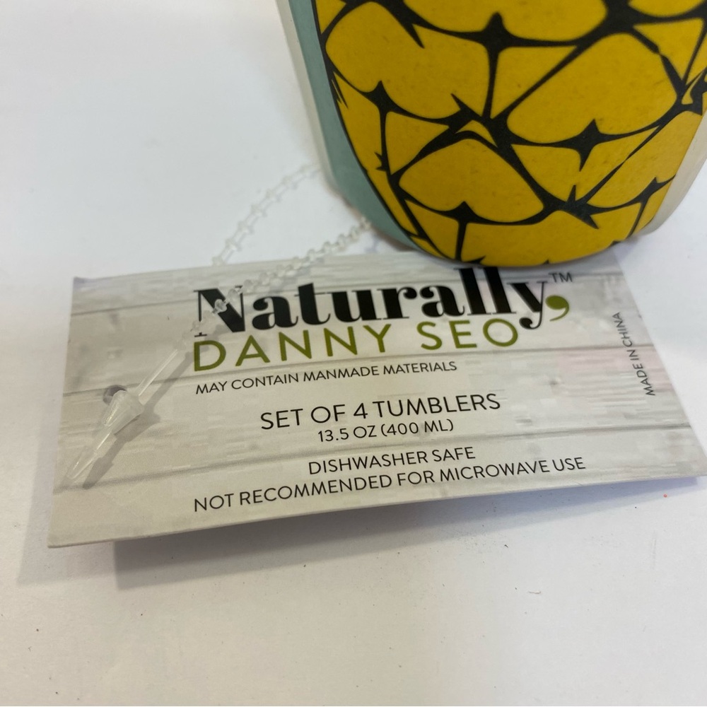 Danny Seo Naturally Pineapple Tumblers - Set of 4 - Picture 7 of 8